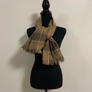 Lambswool Scarf OS Brown Tan Plaid